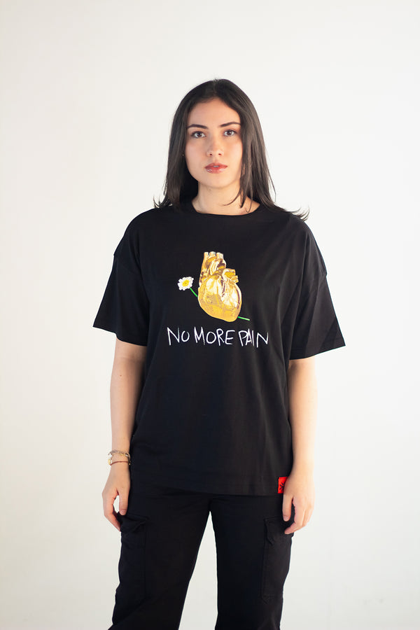 T-Shirt Golden Heart Black